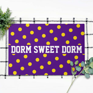 Paillasson Polka Jaune Violet Dot Dorm École Football Accueil