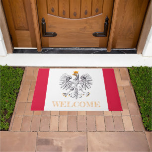 Paillasson Pologne & Pologne Drapeau de la maison / sports Bi