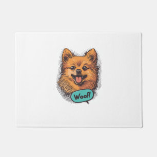 Paillasson Pomeranian Pop Art � Chien de Bande Dessinée Rétro