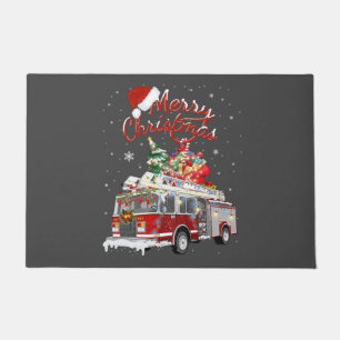Paillasson Pompier Père Noël Sleigh Firemer de Noël