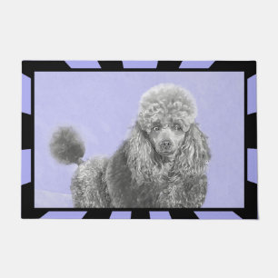 Paillasson Poodé Jouet miniature Argent gris bleu Chien Art