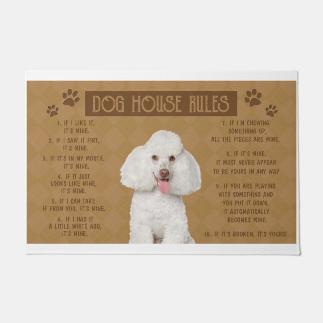 Paillasson Poodle Dog House Rules, If It Brock, It's Your (Devant)