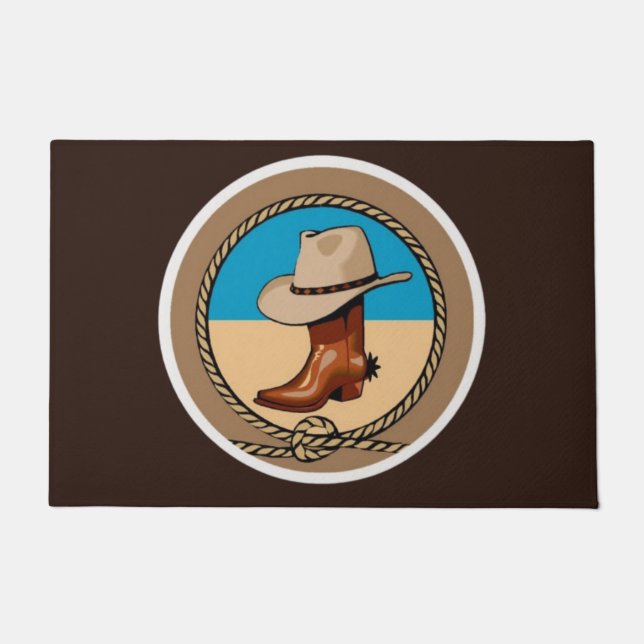 Paillasson Pormat Cowboy Boot et Casquette (Devant)