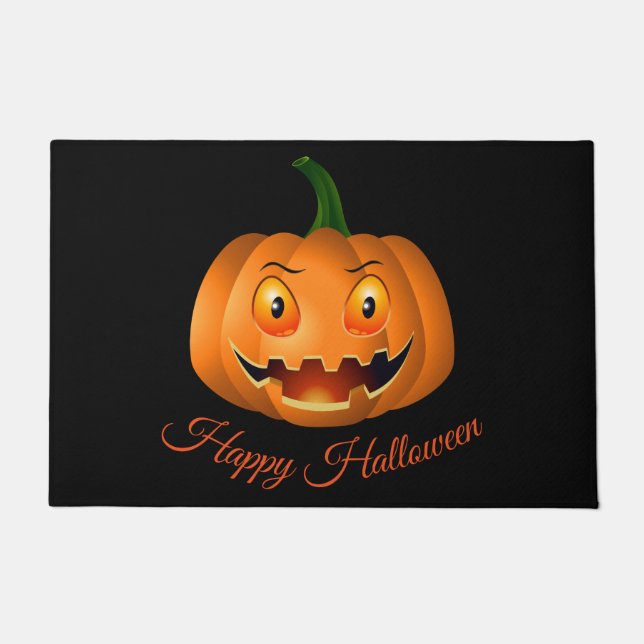Paillasson Port Citrouille d'Halloween (Devant)