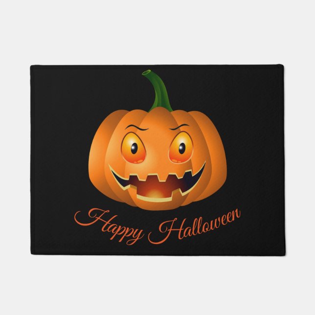 Paillasson Port Citrouille d'Halloween (Devant)