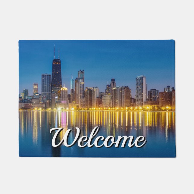 Paillasson Port de bienvenue de la ville de Chicago Dawn (Devant)