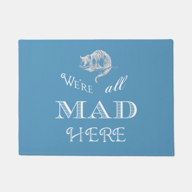 Paillasson Porte bleue Cheshire Cat Mad Alice (Devant)