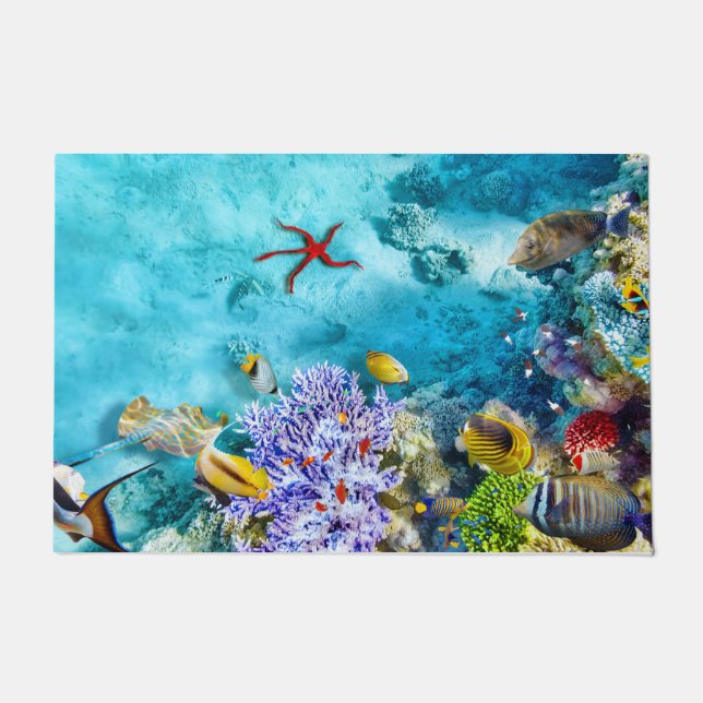 Paillasson Porte colorée Sea Life | Ocean Marine Doormat (Devant)