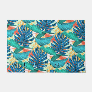 Paillasson Porte de bienvenue des Feuilles tropicaux
