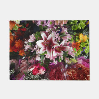 Paillasson Porte de bouquet à fleurs mixtes