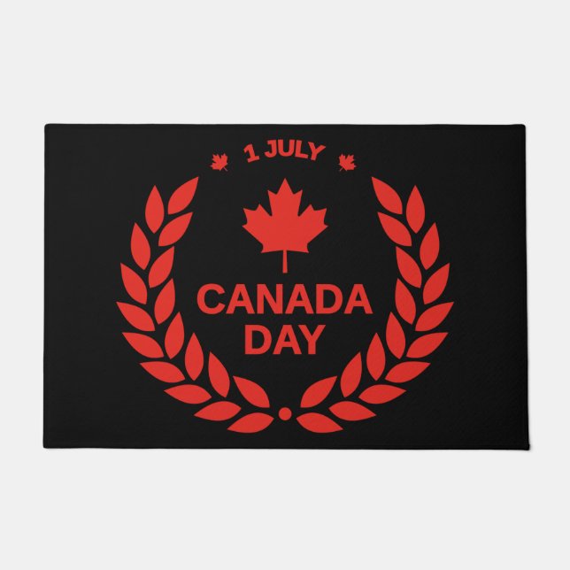 Paillasson Porte de couronnes de la fête du Canada (Devant)