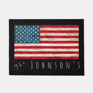 Paillasson Porte de drapeau américaine personnalisée