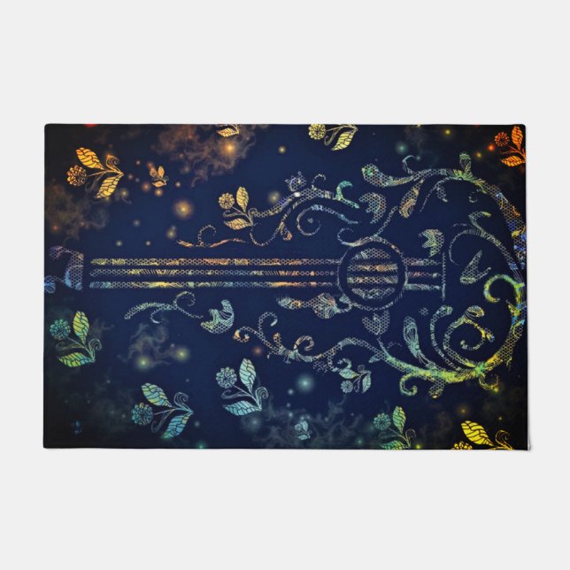 Paillasson Porte de guitare Fleurs - Peinture (Devant)