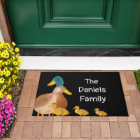 Porte de la famille de canards moites