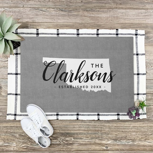 Paillasson Porte de l'État de Monogramme de famille Oklahoma (Créateur téléchargé)