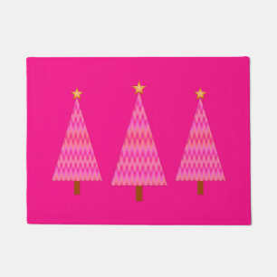 Paillasson Porte de Noël moderne profonde rose Ombre Rétro