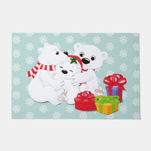 Paillasson Porte d'ours polaire de Noël