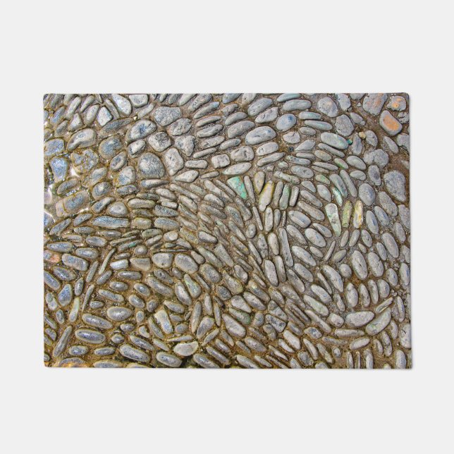 Paillasson Porte en mosaïque de roche (Devant)