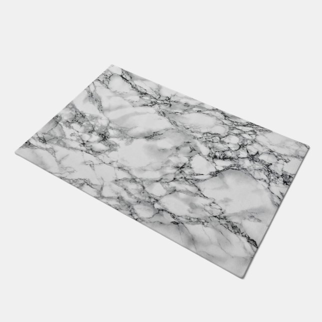 Paillasson Porte en pierre de Marbre blanc - Moderne (Incliné)