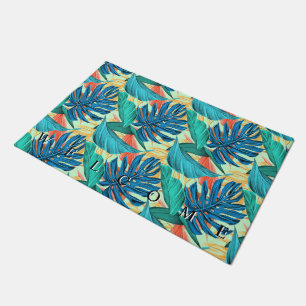 Paillasson Porte Feuille tropicale - Bienvenue