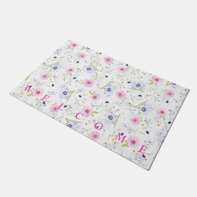 Paillasson Porte Fleurs Accueil Printemps (Incliné)