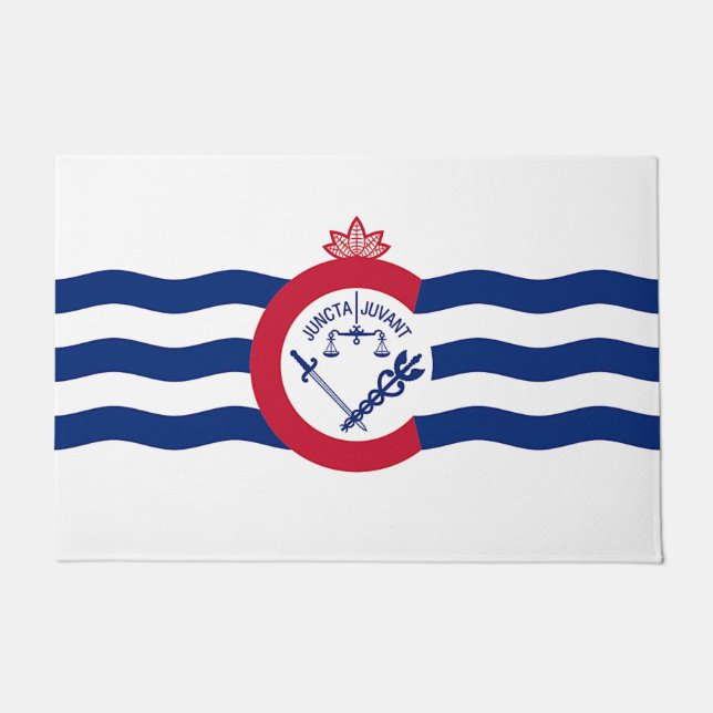 Paillasson Porte Mat avec Drapeau de Cincinnati City (Devant)