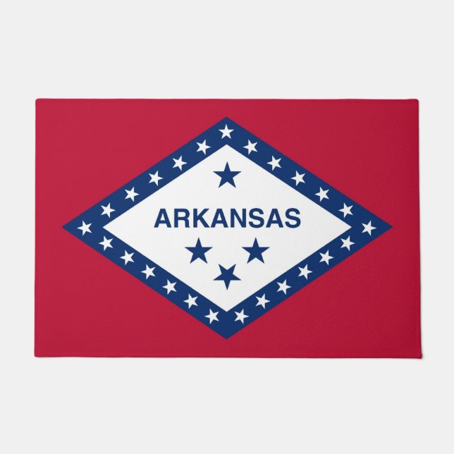 Paillasson Porte Mat avec Drapeau de l'Arkansas Etat, USA (Devant)