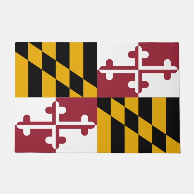 Paillasson Porte Mat avec Drapeau de Maryland State, USA (Devant)