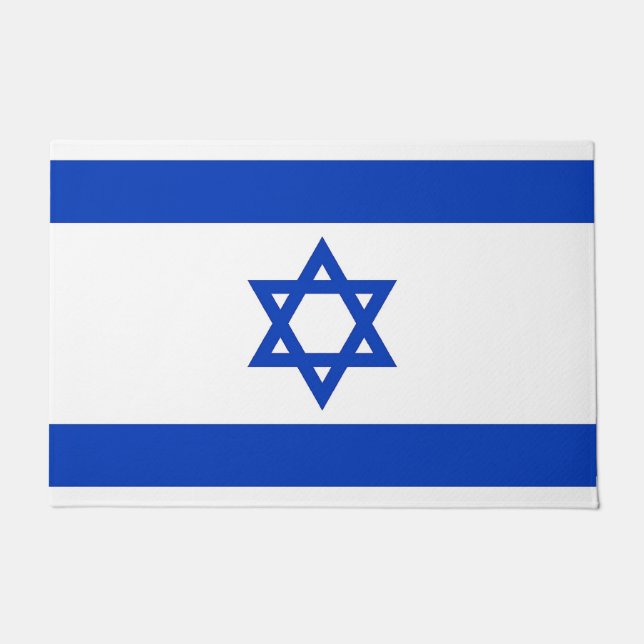 Paillasson Porte Mat avec Drapeau d'Israël (Devant)
