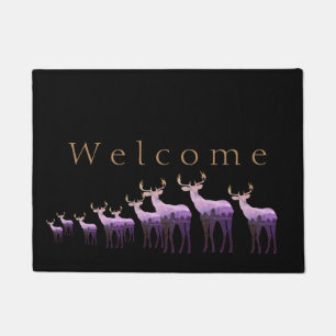 Paillasson Porte-mat Purple Cerf/Elk Bienvenue