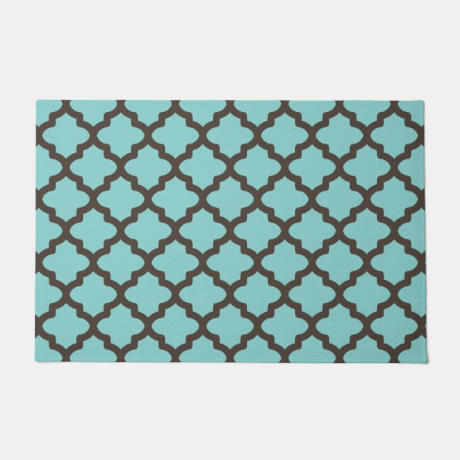 Paillasson Porte Motif Turquoise (Devant)