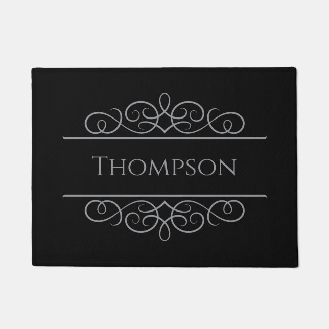 Paillasson Porte noire élégante sur mesure (Devant)