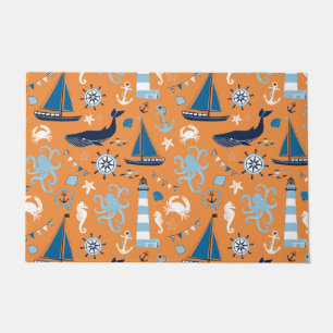 Paillasson Porte orange marine