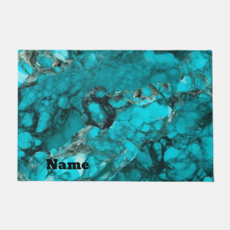 Paillasson Porte turquoise personnalisée