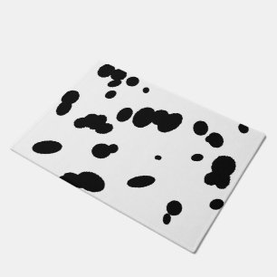 Paillasson Portes Dalmatiennes Fourrure de chien noir et blan