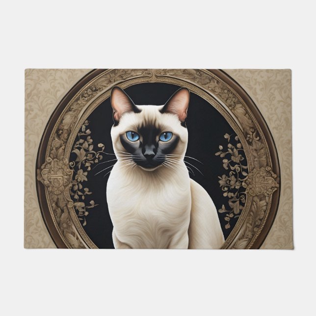 Paillasson Portrait de chat siamois élégant (Devant)