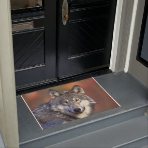 Paillasson Portrait de loup étonnant
