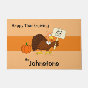 Paillasson Portrait personnalisé de Thanksgiving - Dessin de