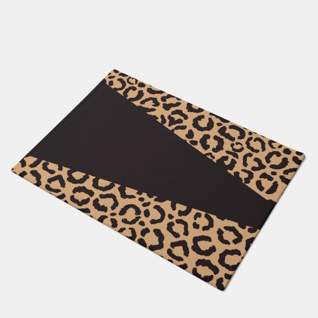Paillasson Poster de animal Leopard d'or noir moderne (Incliné)