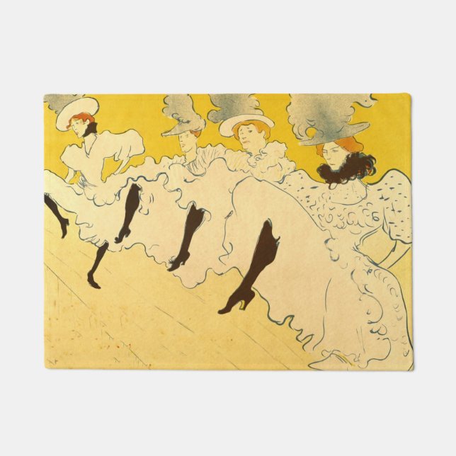Paillasson Poster de la fille dansante Jaune Toulouse Lautrec (Devant)