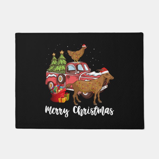 Paillasson Poulets De Chèvre Et Arbre De Noël (Devant)