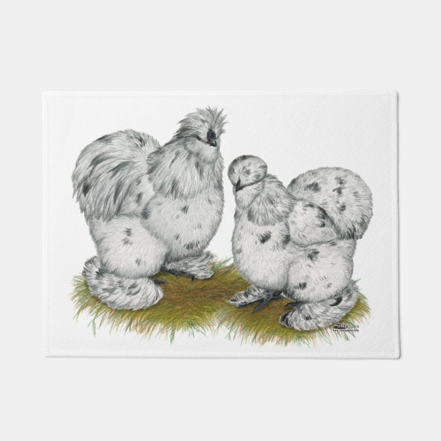 Paillasson Poulets petits d'éclaboussure de Silkie (Devant)
