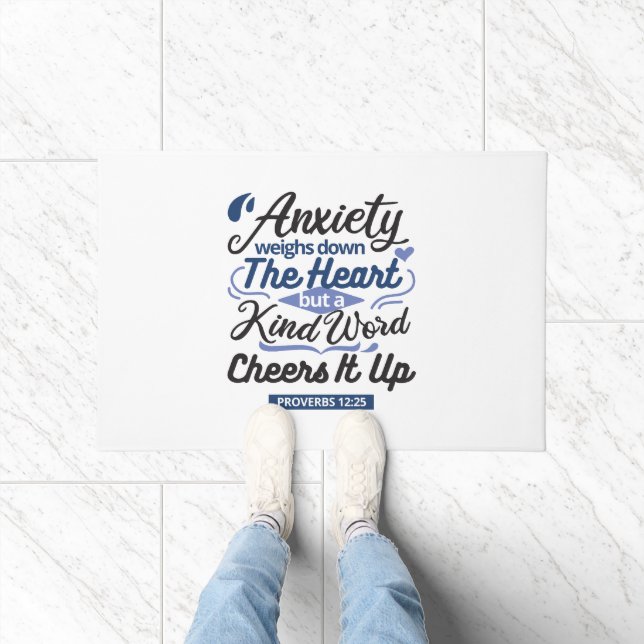Paillasson Proverbs 12:25 Bible Verse – Kind Word Art (Intérieur)