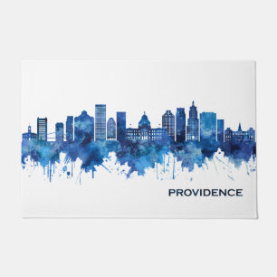 Paillasson Providence Rhode Island Skyline Blue