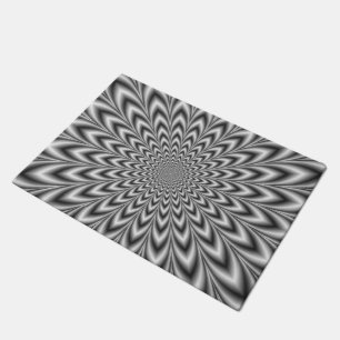 Paillasson Pulse coupée en noir et blanc