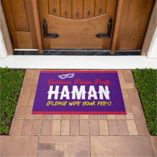 Paillasson Purim Funny Haman essuyer pieds ici Mat