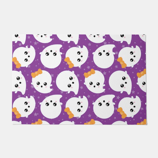 PAILLASSON PURPLE AVEC DE PETITS FANTÔMES BLANCS (Devant)