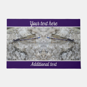 Paillasson Purple Damselfly Sur Quartz Rock Personnalisé