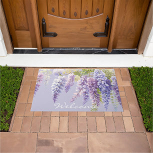Paillasson Purple lavande aquarelle glycine florale lilas