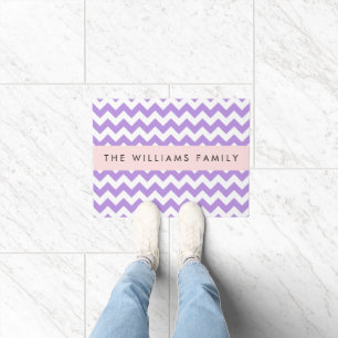 Paillasson Purple Zigzag, Purple Chevron, Votre Nom